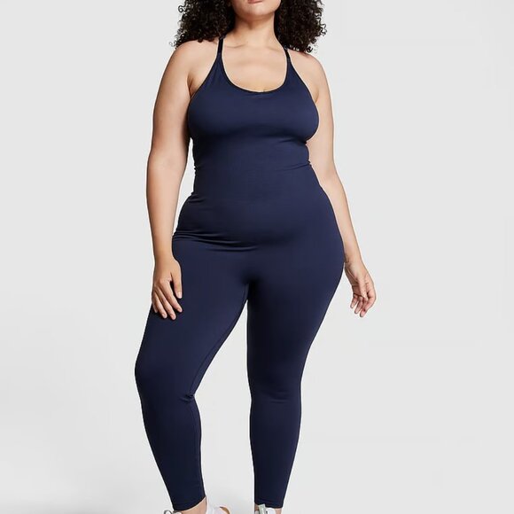 EUC PINK Seamless Workout Onesie XXL Navy Blue - Picture 1 of 5